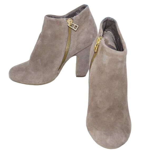 Steve Madden Penelope Tan Suede Heeled Ankle Booties, Size 5 - Picture 4 of 12